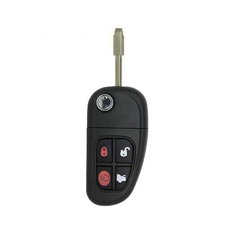 Keyless Factory KeylessFactory: 2001-2008 Jaguar / 4-Button Flip-Key Shell / NHVWB1U241 RHS-JAG-1593
